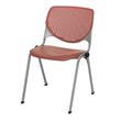 Pemberly Row Transitional Plastic Metal Stack Chair in Coral