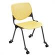 Pemberly Row Transitional Plastic Stack Chair with Casters in Yellow