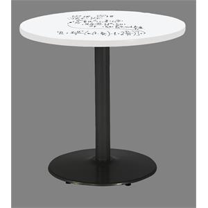 Pemberly Row 36&quot x 48&quot Pedestal Table with Whiteboard Top & Black Round Base