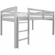 Pemberly Row Traditional Solid Wood Low Loft Bed Frame Twin in Gray