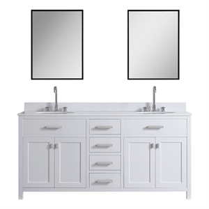 Pemberly Row Modern / Contemporary 72&quot Vanity Base Only in White