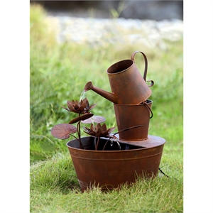 Pemberly Row Poly-Resin and Fiber Glass Water Can Fountain in Multi-Color