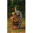 Pemberly Row Contemporary Peacock Water Fountain with LED Lighting