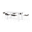 Pemberly Row Table and 6 Counter Stools Set in Espresso/White