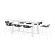 Pemberly Row Table and 8 Counter Stools Set in Espresso/White