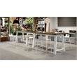 Pemberly Row Bar Height Table and 8 Barstools Set in Natural/White
