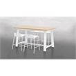 Pemberly Row Contemporary Cafe Table and 4 Chairs Set in Natural/White