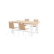 Pemberly Row Contemporary Cafe Table and 4 Chairs Set in Natural/White