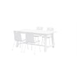 Pemberly Row Contemporary Cafe Table and 4 Chairs Set in White