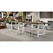 Pemberly Row Contemporary Cafe Table and 6 Chairs Set in Natural/White