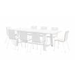 Pemberly Row Contemporary Cafe Table and 8 Chairs Set in White