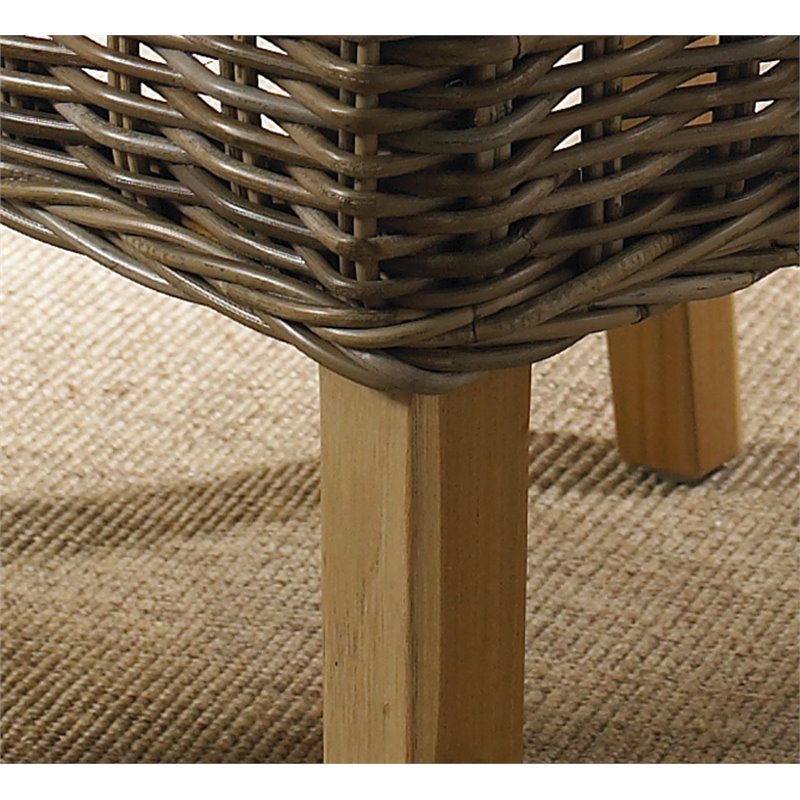 Pemberly Row Modern / Contemporary Rattan Barstool in Kubu Gray