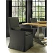 Pemberly Row Contemporary Wood Dining Armchair in Charcoal Gray