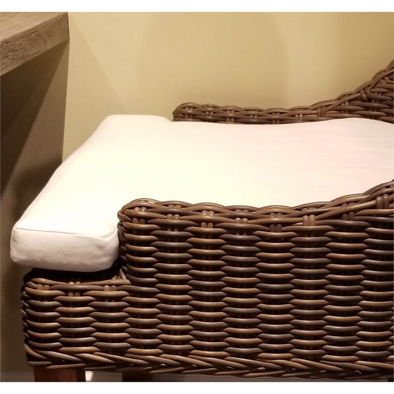 Pemberly Row Wicker Patio Dining Chair in Crocodile Green Rattan