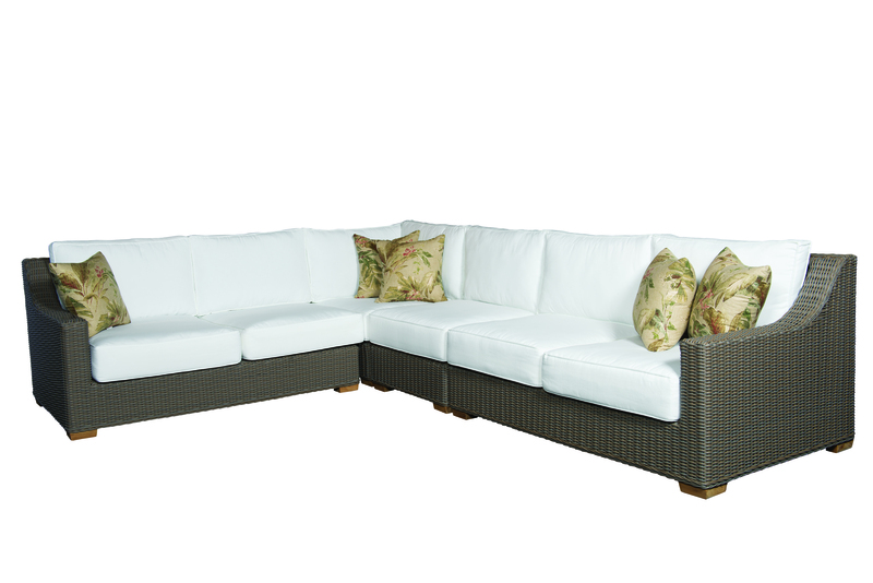 Pemberly Row Contemporary Wicker Patio Left Loveseat in Kubu Gray