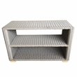 Pemberly Row Contemporary Wicker Patio Console Table in Kubu Gray