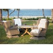 Pemberly Row Contemporary Wicker Patio Wing Swivel Chair in Kubu Gray