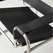 Pemberly Row Leather Club Chair Steel Frame Armchair in Black (Set of 2)