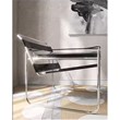Pemberly Row Leather Club Chair Steel Frame Armchair in Black (Set of 2)