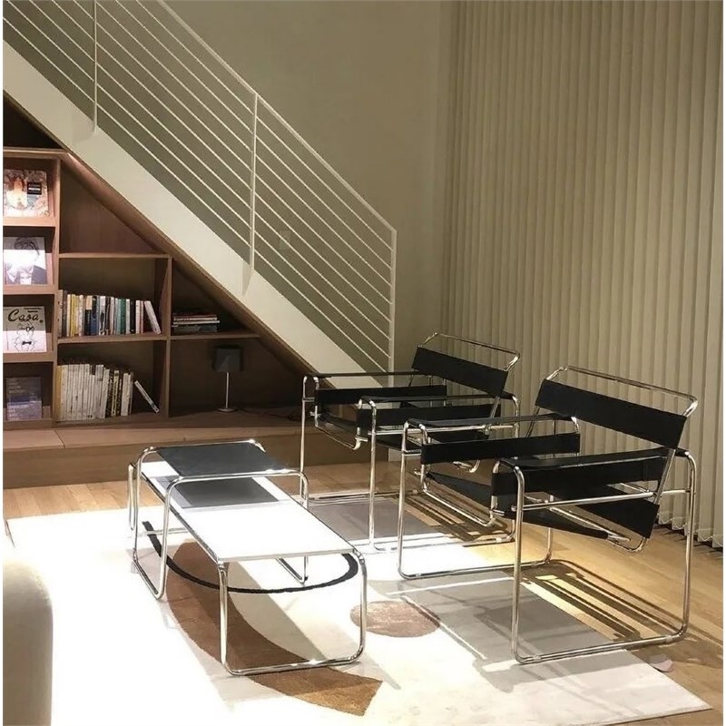 Pemberly Row Leather Club Chair Steel Frame Armchair in Black (Set of 2)