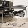 Pemberly Row Leather Club Chair Steel Frame Armchair in Black (Set of 2)
