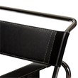 Pemberly Row Leather Club Chair Steel Frame Armchair in Black (Set of 2)