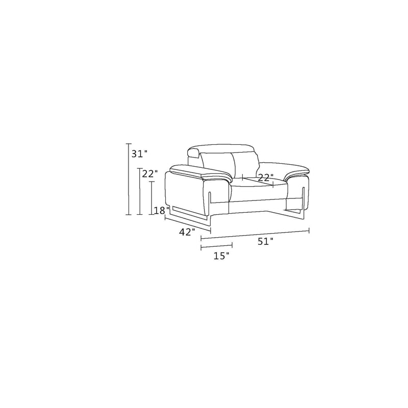 Pemberly Row Genuine Italian Leather Upholstered Sofa Set in Dark Gray