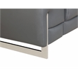 Pemberly Row Genuine Italian Leather Upholstered Sofa Set in Dark Gray