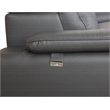 Pemberly Row Genuine Italian Leather Upholstered Sofa Set in Dark Gray