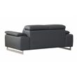 Pemberly Row Genuine Italian Leather Sofa & Loveseat Set in Dark Gray