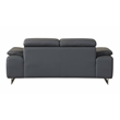 Pemberly Row Genuine Italian Leather Sofa & Loveseat Set in Dark Gray