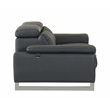 Pemberly Row Genuine Italian Leather Sofa & Loveseat Set in Dark Gray