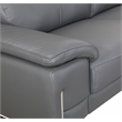 Pemberly Row Genuine Italian Leather Sofa & Loveseat Set in Dark Gray