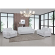 Pemberly Row Contemporary Leather Upholstered Sofa Set in White