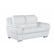 Pemberly Row Contemporary Leather Upholstered Sofa Set in White