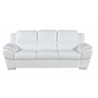 Pemberly Row Contemporary Leather Upholstered Sofa Set in White