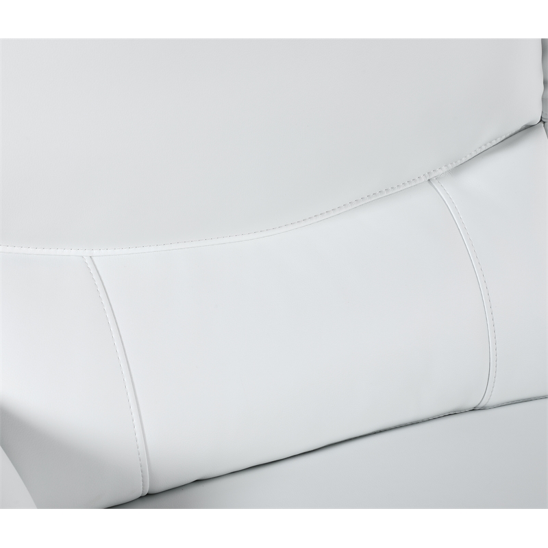 Pemberly Row Contemporary Leather Upholstered Sofa Set in White