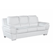 Pemberly Row Contemporary Leather Upholstered Sofa Set in White