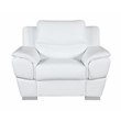 Pemberly Row Contemporary Leather Upholstered Sofa Set in White