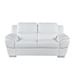 Pemberly Row Modern Leather Upholstered Sofa & Loveseat Set in White
