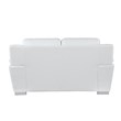 Pemberly Row Modern Leather Upholstered Sofa & Loveseat Set in White