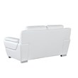 Pemberly Row Modern Leather Upholstered Sofa & Loveseat Set in White