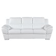 Pemberly Row Modern Leather Upholstered Sofa & Loveseat Set in White