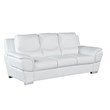Pemberly Row Modern Leather Upholstered Sofa & Loveseat Set in White