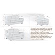 Pemberly Row Modern Leather Upholstered Sofa & Loveseat Set in White
