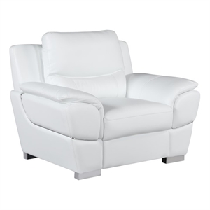 Pemberly Row 37&quot Contemporary Leather Upholstered Chair in White