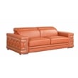 Pemberly Row Genuine Italian Leather Sofa and Loveseat Set in Camel Brown