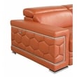 Pemberly Row Genuine Italian Leather Sofa and Loveseat Set in Camel Brown