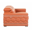 Pemberly Row Genuine Italian Leather Sofa and Loveseat Set in Camel Brown