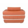 Pemberly Row Modern Italian Leather Upholstered Sofa Set in Camel Brown